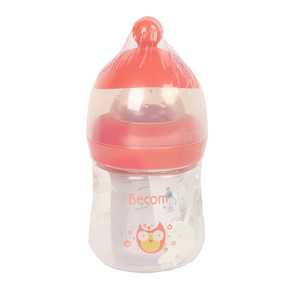 بيكوم رضاعة زجاجية بغطاء أحمر أنيق - 120 مل - موديل TA552