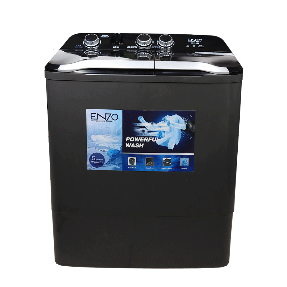 انزو غسالة كهربائية حوضين بقوة 380 واط و سعة 11.5 كجم - موديل 11500