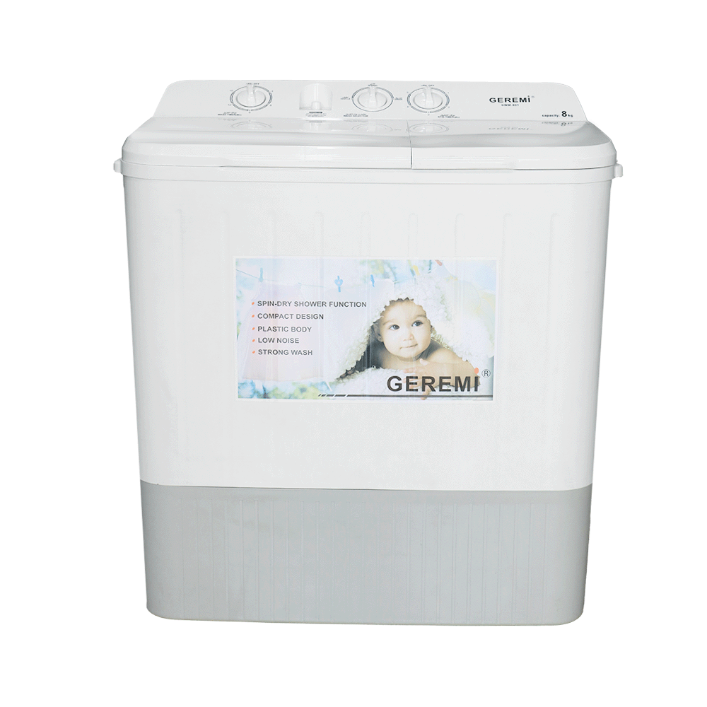 غسالة نصف أوتوماتيك جيرمي حوضين سعة 8 كجم - موديل GWM-801