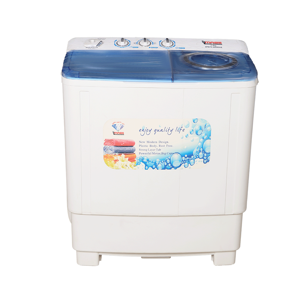 غسالة نصف أوتوماتيك ماس حوضين بسعة 7.5 كجم - موديل XP872-2009SVB
