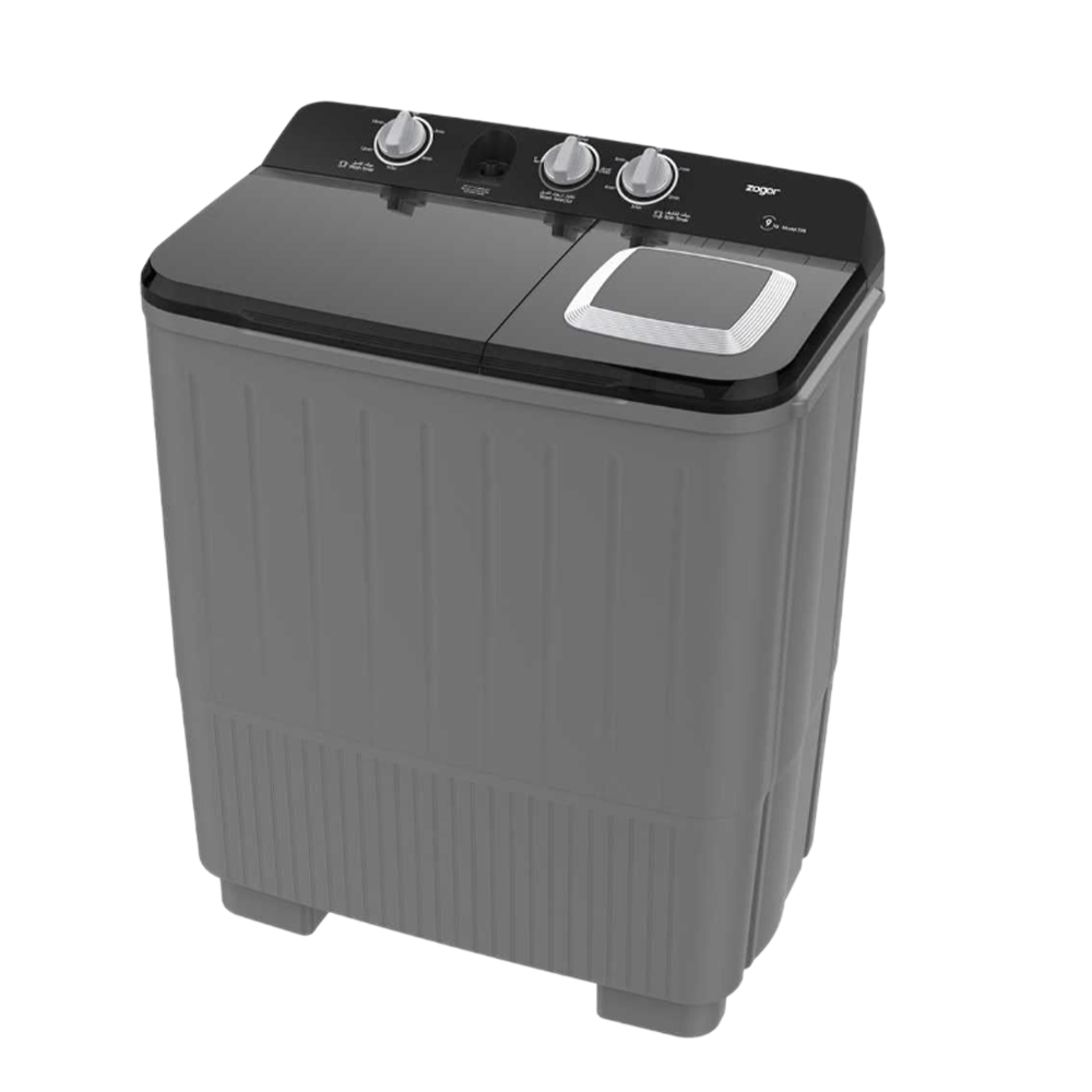 غسالة نصف أوتوماتيك هدسون حوضين سعة 9 كجم - موديل HWM-955 BG