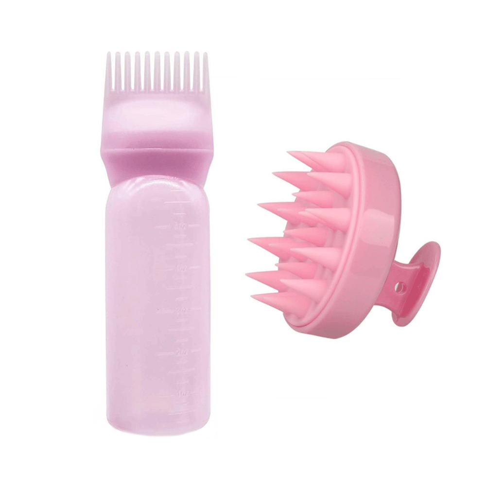 سينشيك أداة توزيع الزيت على فروة الرأس مع فرشاة تدليك فروة الرأس