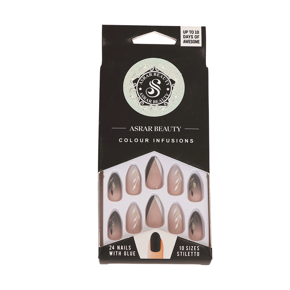 اسرار بيوتي أظافر صناعية بأشكال جذابة - 24 قطعة