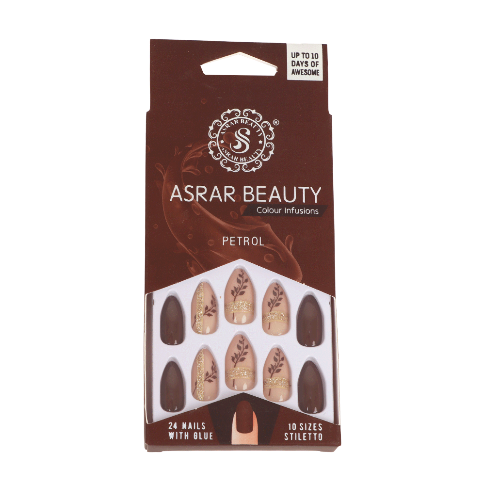 اسرار بيوتي أظافر صناعية بأشكال جذابة - 24 قطعة