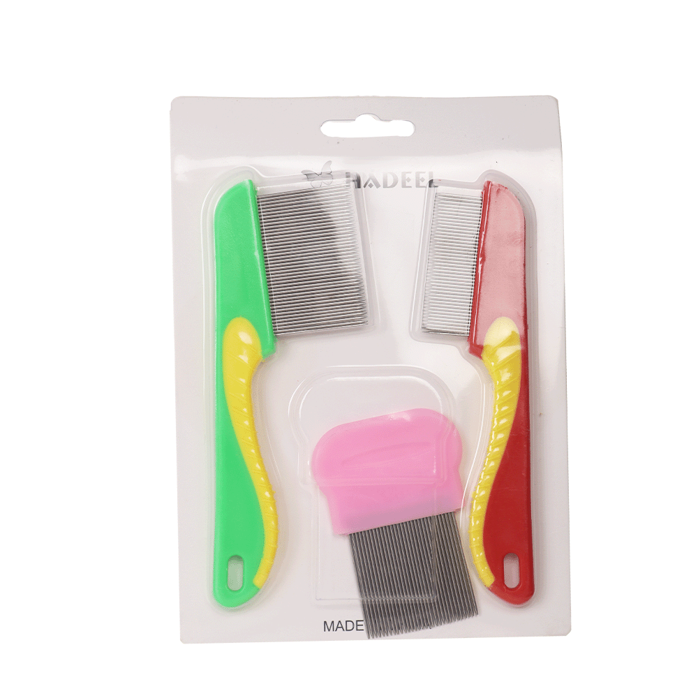 هديل مجموعة أمشاط شعر بلاستكية - 3 أحجام