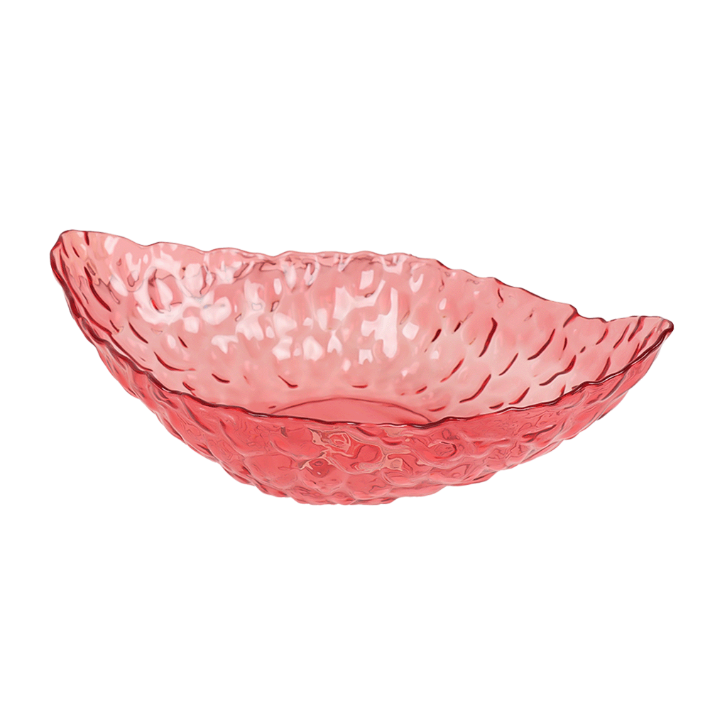 صحن فاكهة أنيق من الكريستال - شكل ورقة شجر