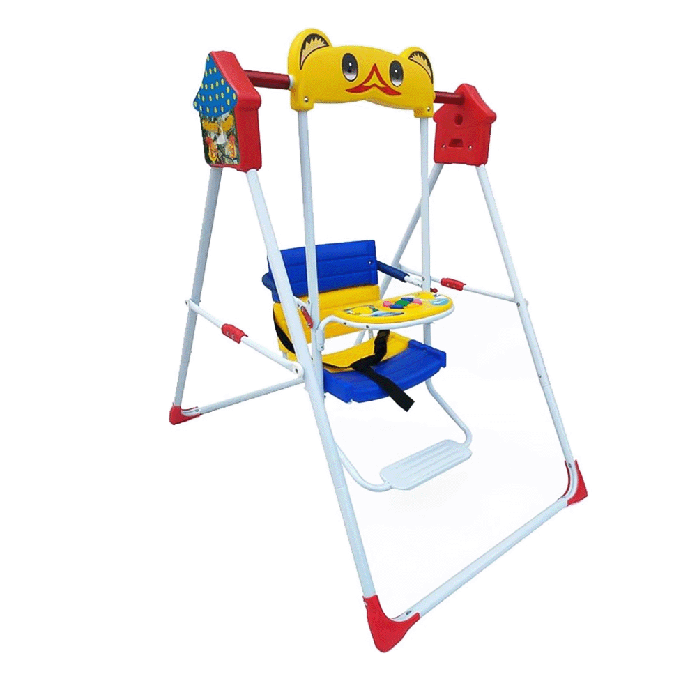 لوفامي سوينغز أرجوحة أطفال معدنية مع مقعد بلاستيكي وحزام أمان

