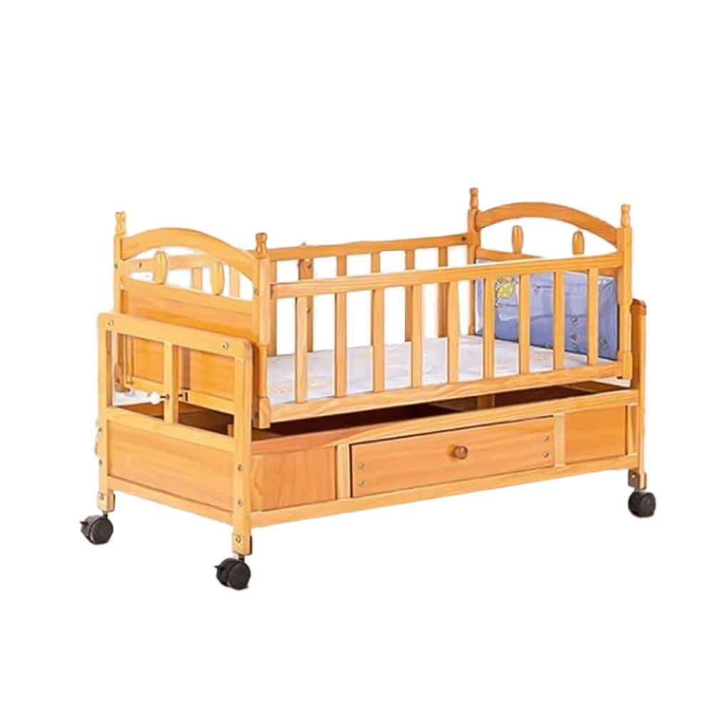 سرير أطفال خشبي مع درج تخزين - موديل 101