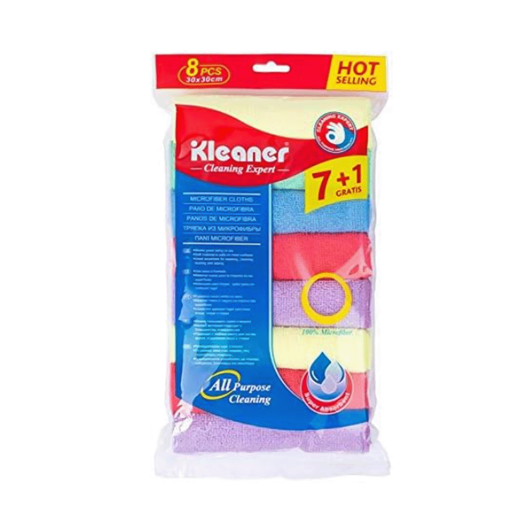 كلينر مجموعة مناديل تنظيف مايكروفايبر - 8 قطع
