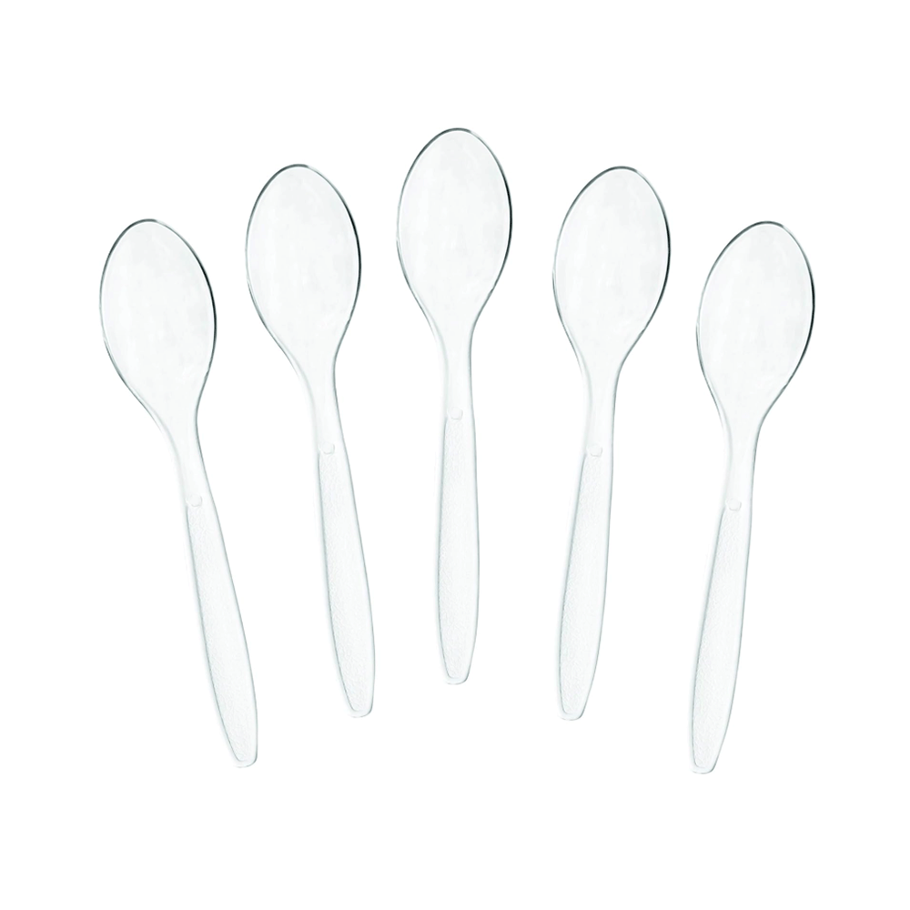 ملاعق شاي بلاستيكة شفافة كبيرة - 50 حبة