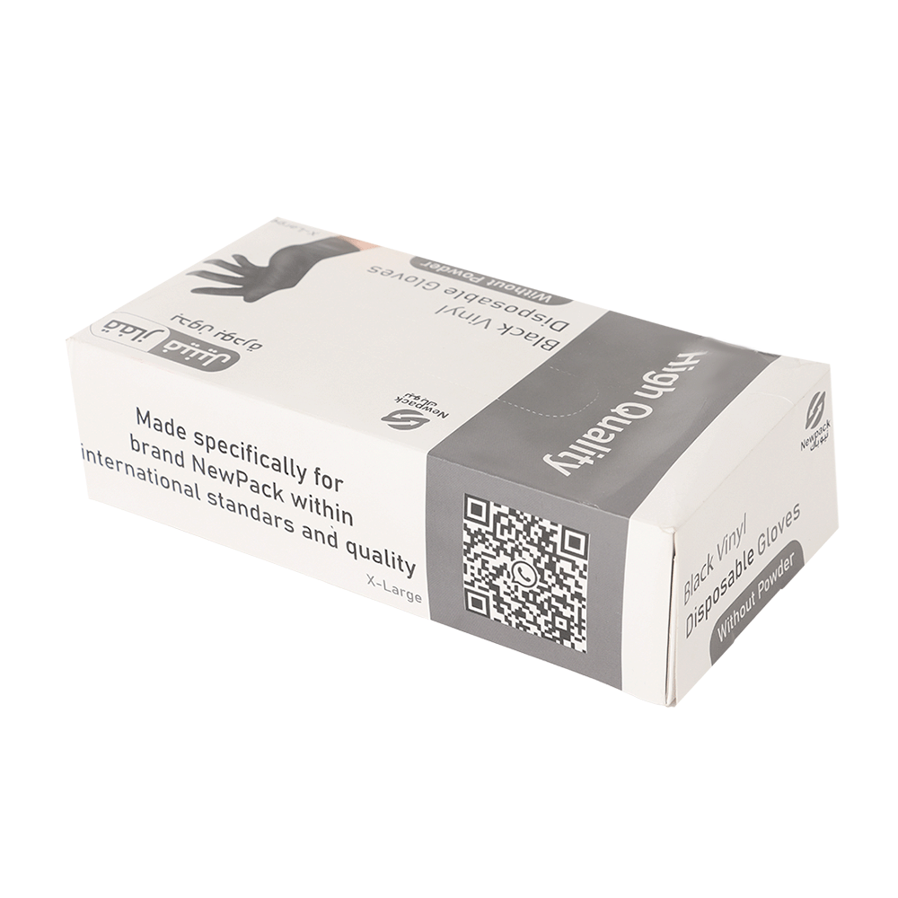 قفازات فينيل للاستعمال مرة واحدة أسود - باكت