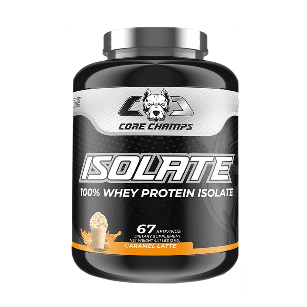 كور شامبس مسحوق واي بروتين آيزوليت بنكهة الكراميل لاتيه