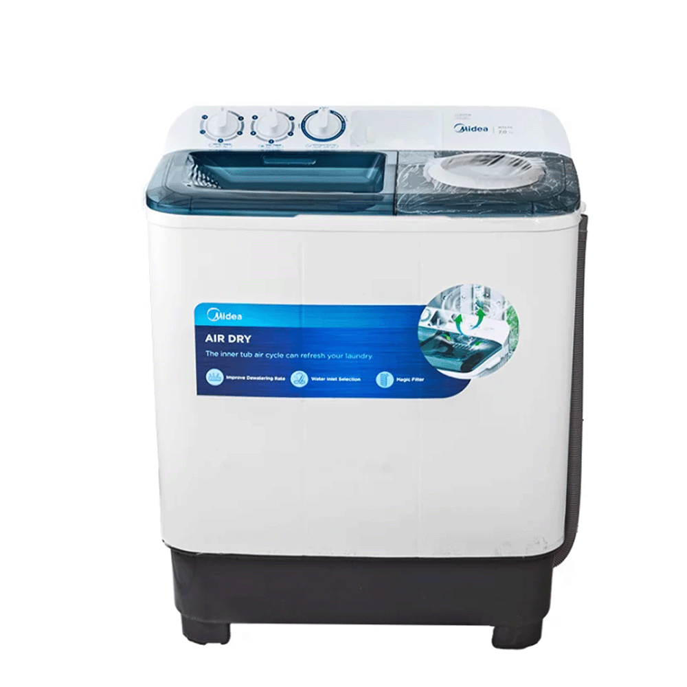 ميديا غسالة كهربائية حوضين قوة 475 واط و سعة 7 كجم - موديل MTG70