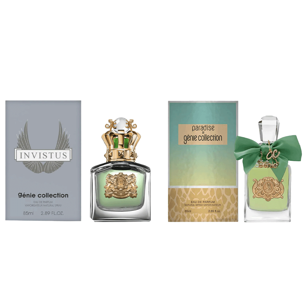 باكج 2×1جيني كولكشن 205508 إنفيكتوس عطر رجالي - 85 مل و 205535 باراديس عطر نسائي - 85 مل