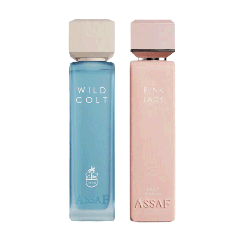 باكج 2×1عساف وايلد كولت عطر ناتشرول سبراي للرجال وعطر بينك ليدي للنساء - 200 مل