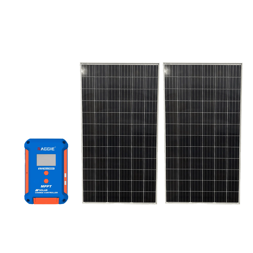 باكج2×1 راجي منظم ألواح 50 أمبير بتقنية MPPT وريستار سولار لوح شمسي 340 واط - عدد 2 ألواح