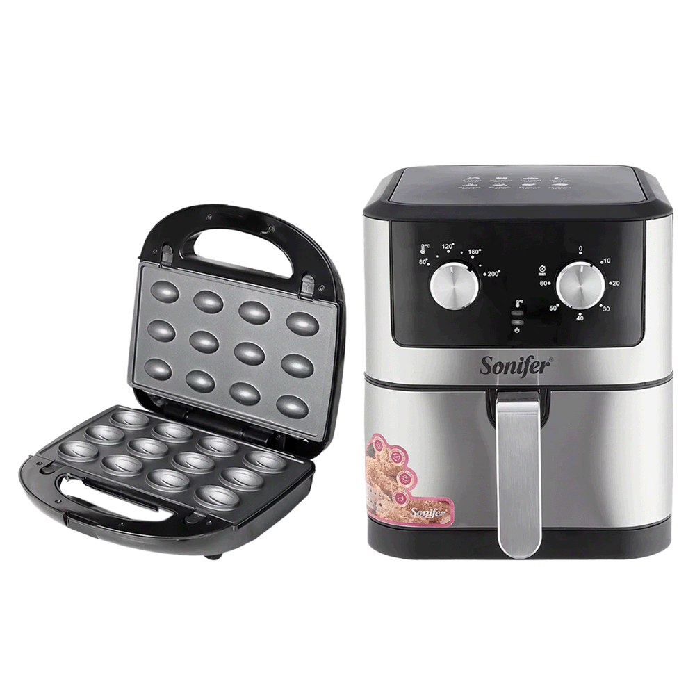 باكج 2×1 صانعة ساندوتش 5×1 متعددة الاستخدامات وسونيفر قلاية هوائية سعة 6 لتر موديل SF-1017