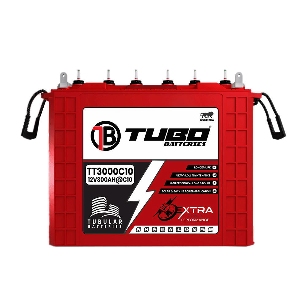 توبو بطارية أنبوبية سعة 12 فولت و300 أمبير ساعة - موديل TT3000C10