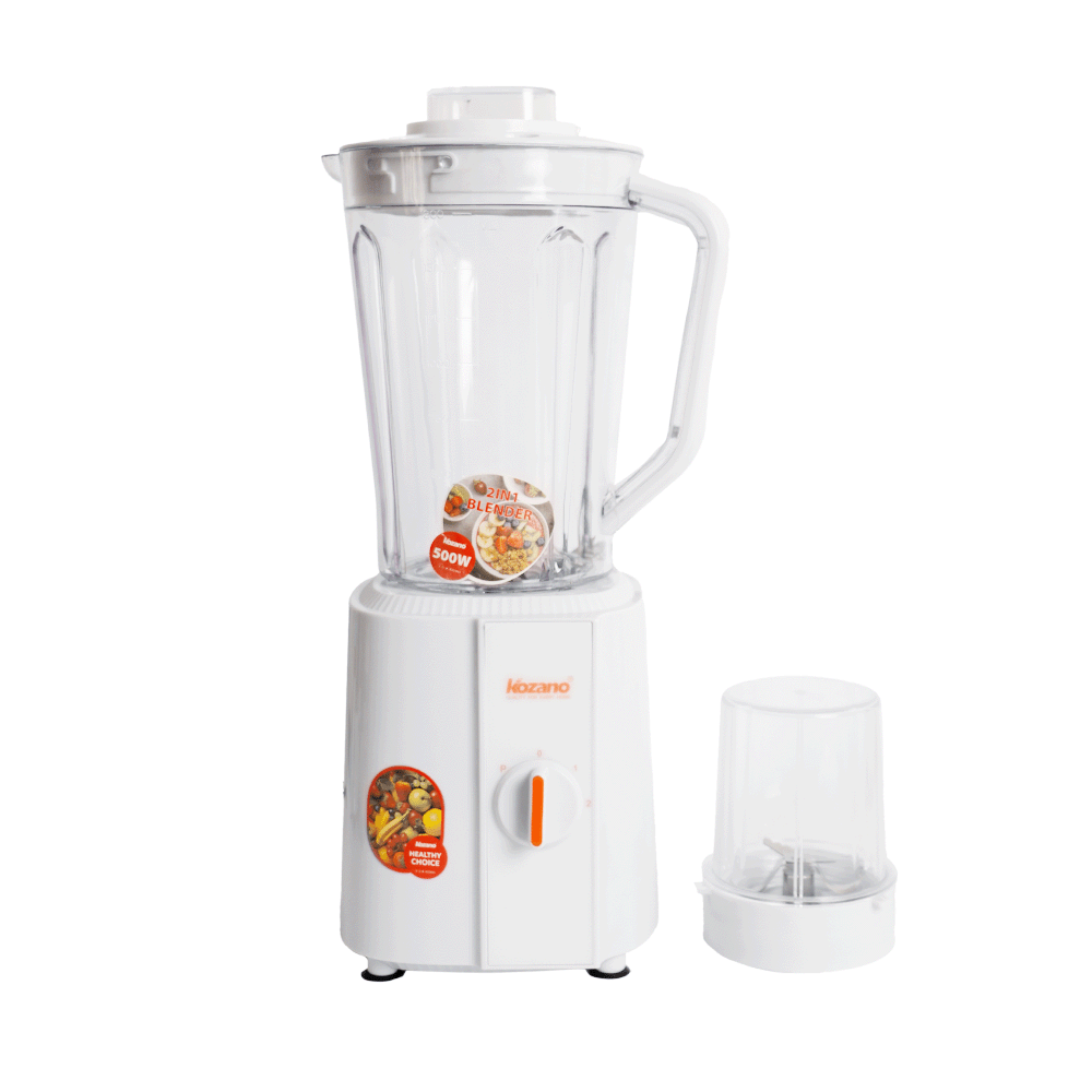 كوزانو خلاطة كهربائية 2 × 1 بقوة 500 واط وسعة 1.8 لتر - موديل KB9-white