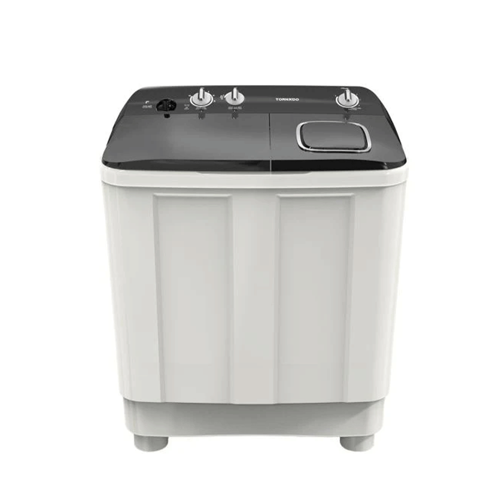 تورنادو غسالة حوضين نصف أوتوماتيكية 12 كجم قوة 550 واط - موديل TMH-HS12C- WK