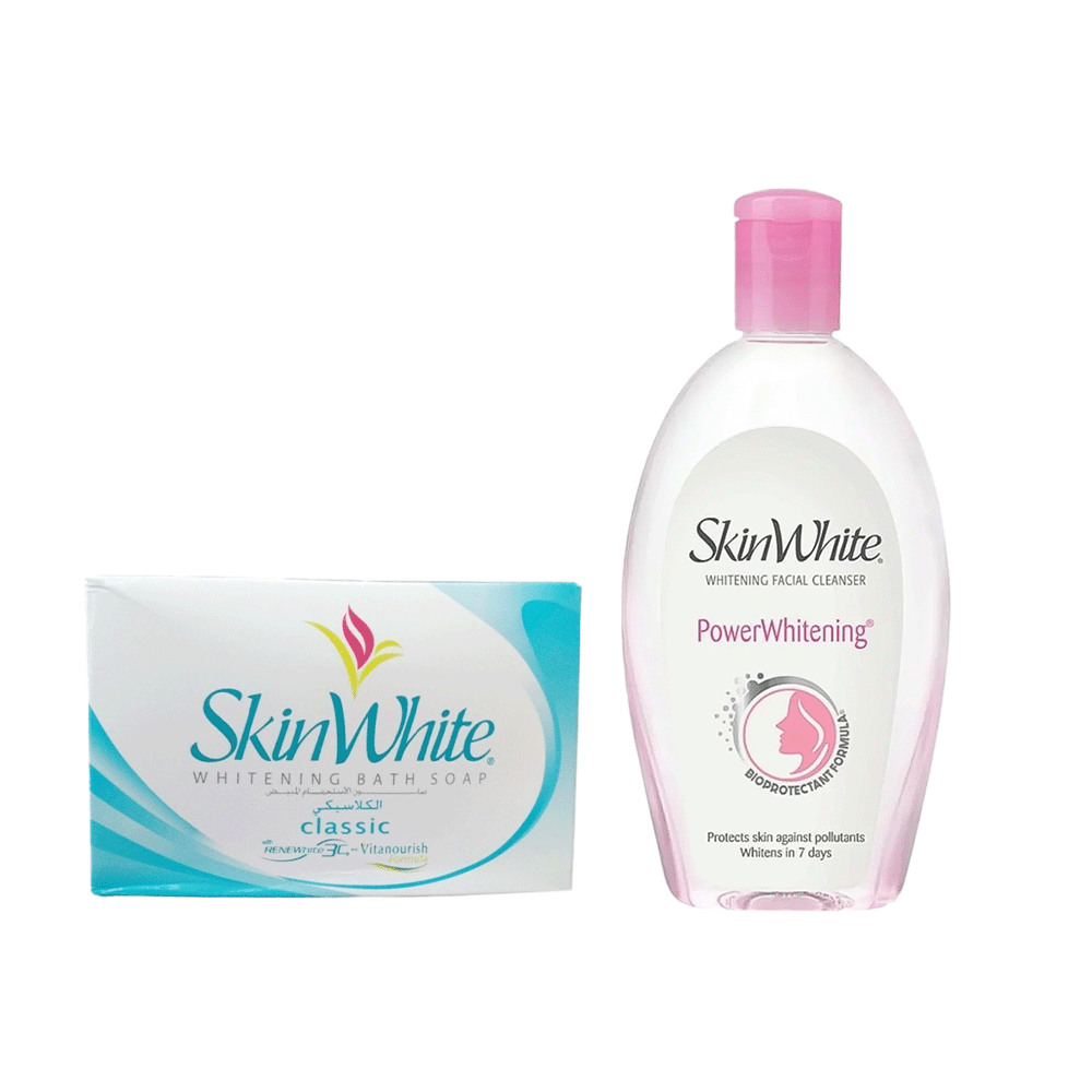 باكج 2×1 سكين وايت منظف ​​للوجه 135 مل وصابونة لتبييض البشرة الكلا سيكي 125 غرام