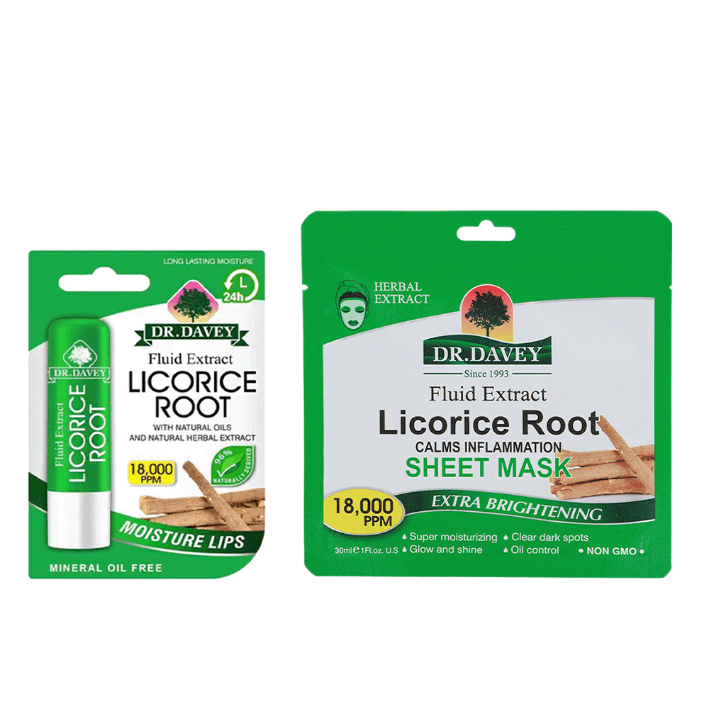 باكج2 ×1دكتور ديفي بلسم الشفاه المرطب بجذور عرق السوس 3 جرام و دكتور ديفي ماسك جذور عرق السوس