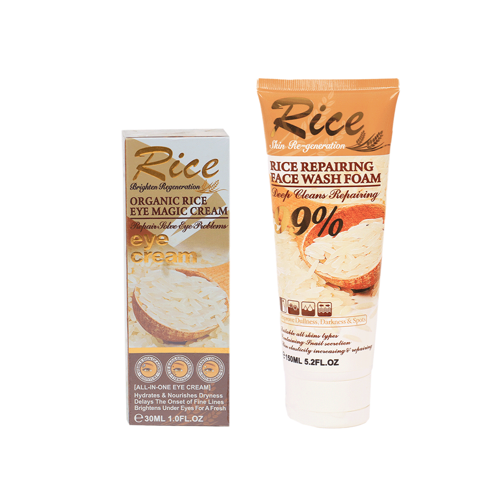 باكج2 ×1ووكالي غسول رغوي للوجة بخلاصة الأرز 150 جم ووكالي كريم تحت العينين بخلاصة الأرز العضوي 30 مل