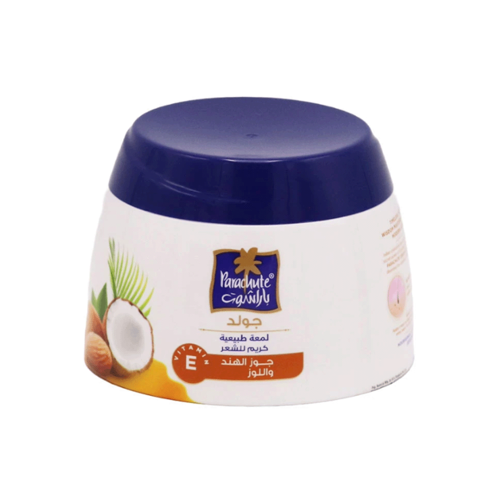 باراشوت جولد كريم بفيتامين هـ وجوز الهند واللوز للمعان طبيعي - 140 مل