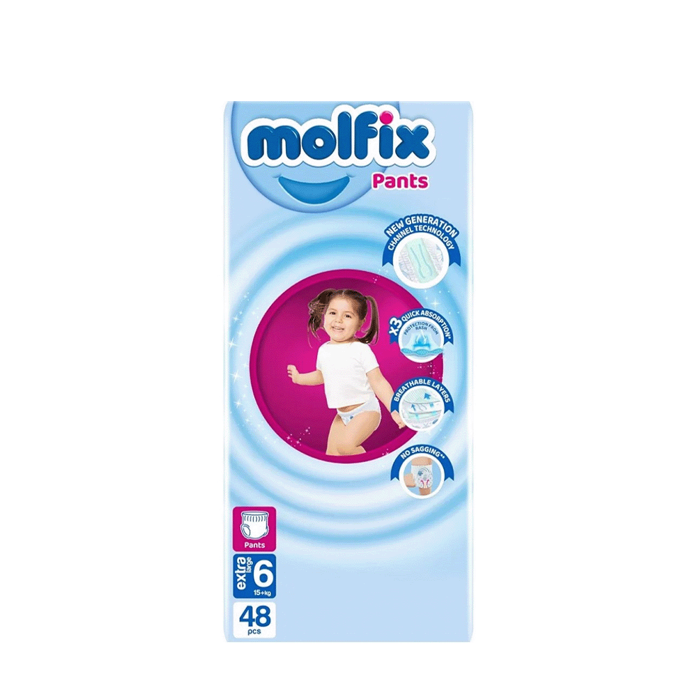 مولفيكس حفاضات أطفال اكسترا لارج مقاس 6 - عدد 48 حفاضة
