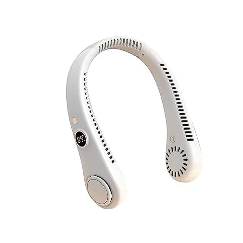 جنيريك مروحة رقبة محمولة قابلة للشحن مع شاشة رقمية - موديل R8