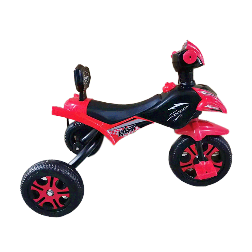 دراجة ثلاثية العجلات حمراء للأطفال - مع موسيقى