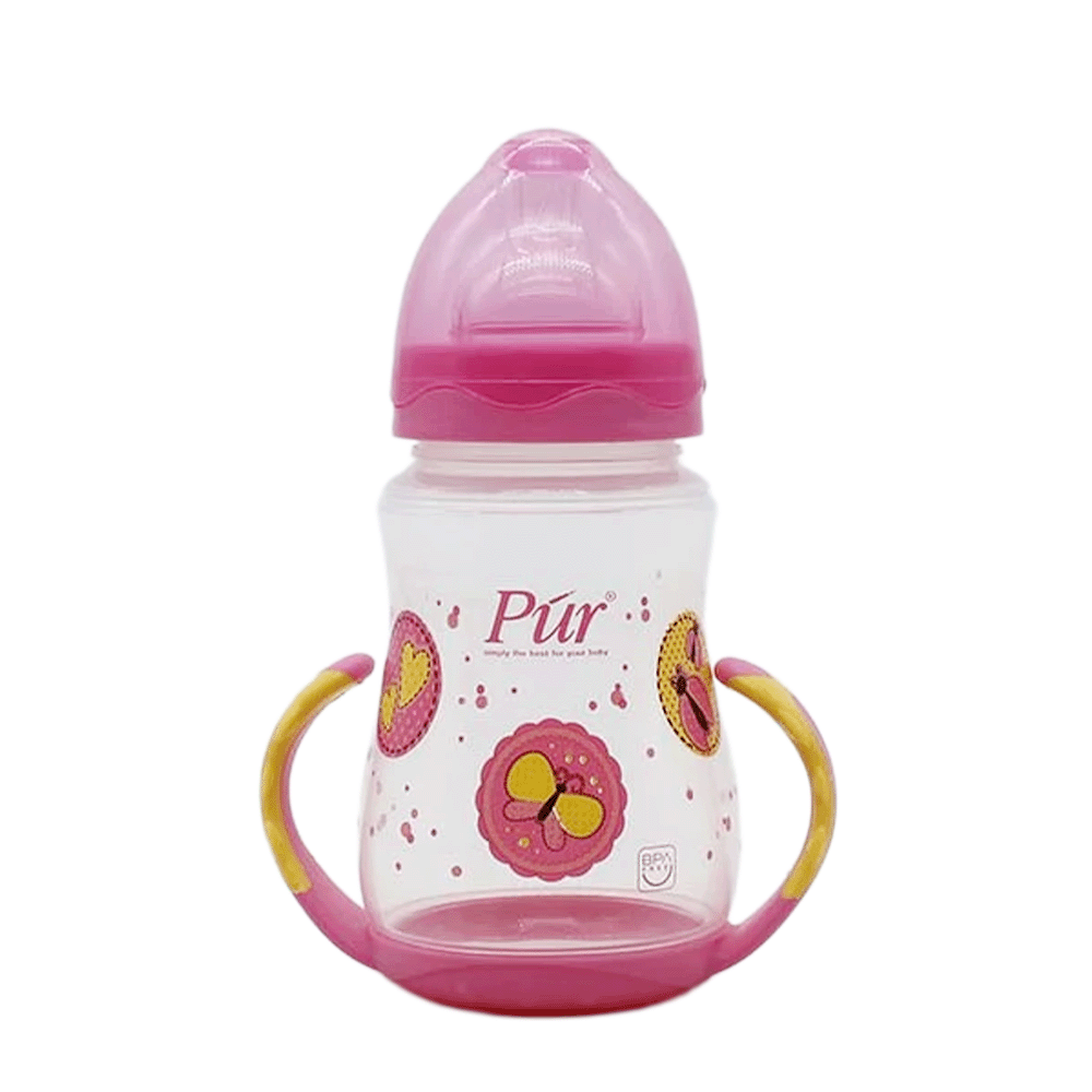 بيور رضاعة حليب وردي بلاستيكية - 250 مل