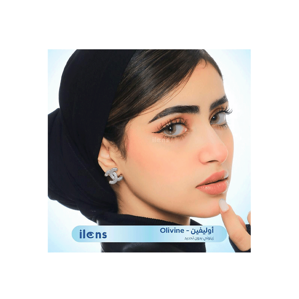 أي لنس عدسات لاصقة أوليفين قطر 14.5 مم بدون تحديد خارجي - عسلي أخضر
