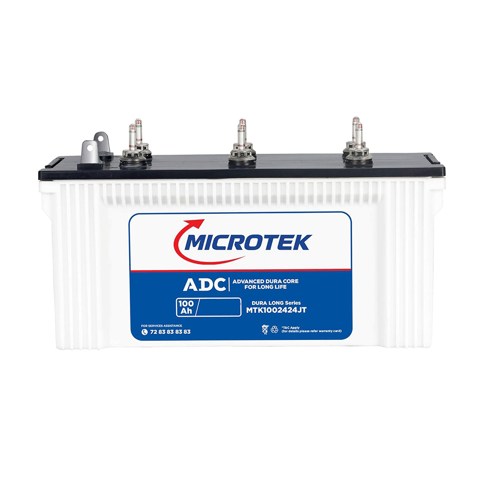 بطارية أسيد ميكروتيك بسعة 100 أمبير C10 - موديل MTK1002424JTT - أبيض