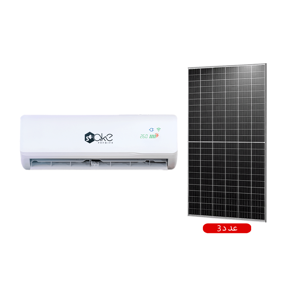 باكج جينكو 3 ألواح شمسية بقوة 560 واط موديل SR660-132 مع كاي مكيف سبليت نظامين طن أبيض - 1200واط