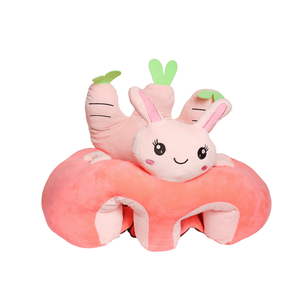 كرسي قطن للأطفال تصميم أرنب وردي لطيف لدعم جلوس صغيرك