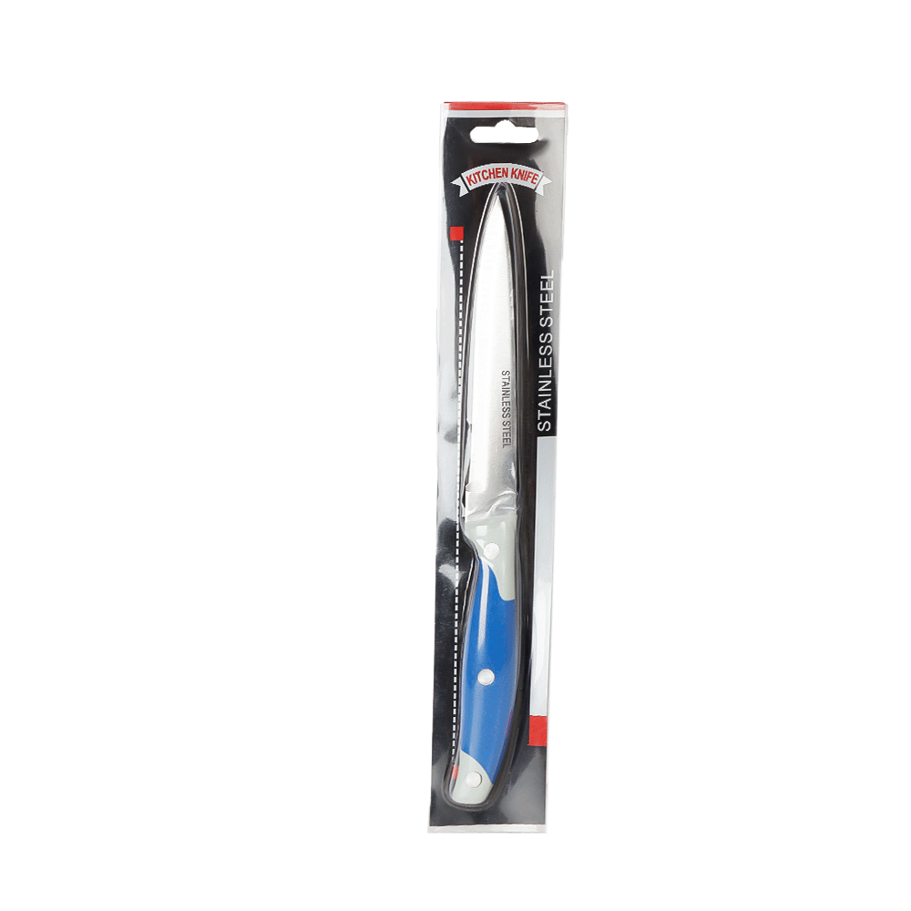 سكين تقطيع معدنيه بمقبض بلاستيك - أزرق