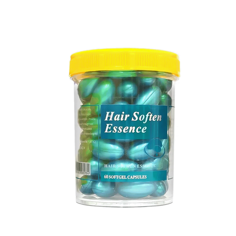 كبسولات زيت الشعربفيتامين إي لتنعيم الأزرق - 60 كبسولة