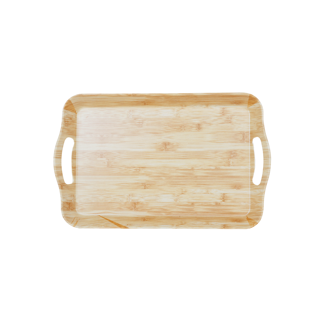 معشرة تقديم ميلامين مستطيلة بتصميم خشبي - موديل AL10069