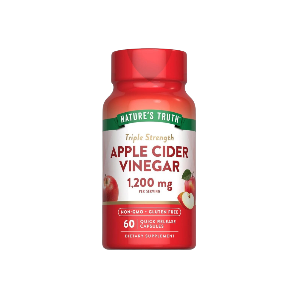 ناتشرز تروث مكمل غذائي بخل التفاح و تركيز 1200 ملج لدعم صحة الجهاز الهضمي - 60 كبسولة