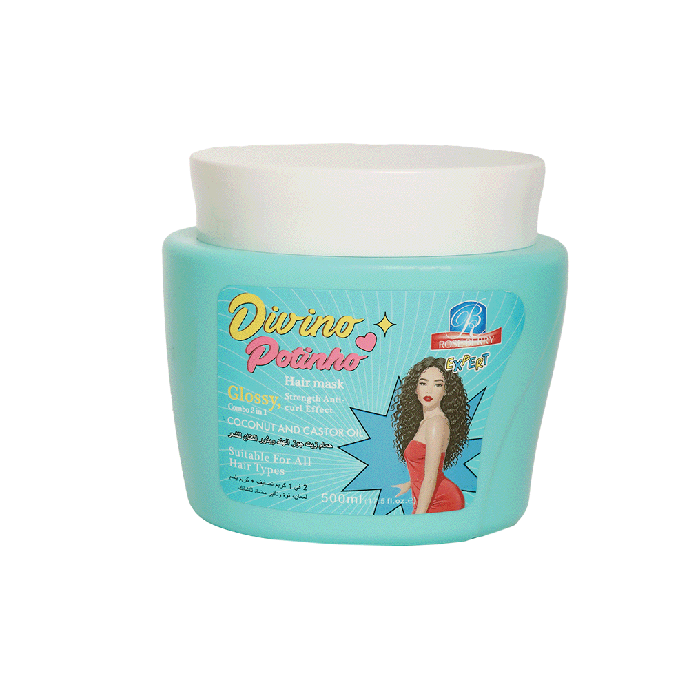 روزبيري ماسك لتقوية الشعر بزيت جوز الهند و بذور الكتان 2 في 1 - 500 مل