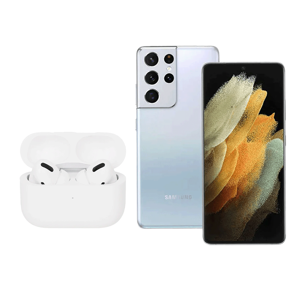 باكج سامسونج S21 الترا جوال بذاكرة عشوائية 16 جيجابايت وذاكرة داخلية 512 جيجابايت مجدد وكالة مع هوكو سماعة أذن بلوتوث