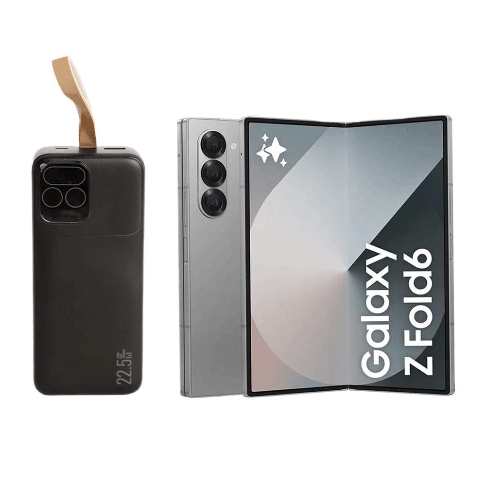 باكج سامسونج جوال Z فولد 6 بذاكره 512 ورام 12‎ شريحتين وكالة مع كينج لين باور بانك بسعة 30000 مللي أمبير