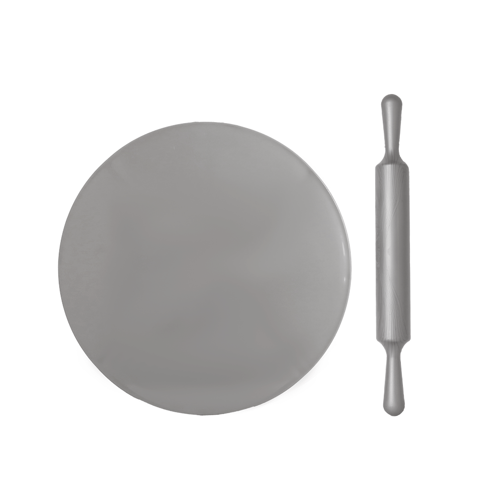 الوطنية قاعدة دوارة مقاس 40 سم مع بيلم بلاستيكي للخبز - رمادي