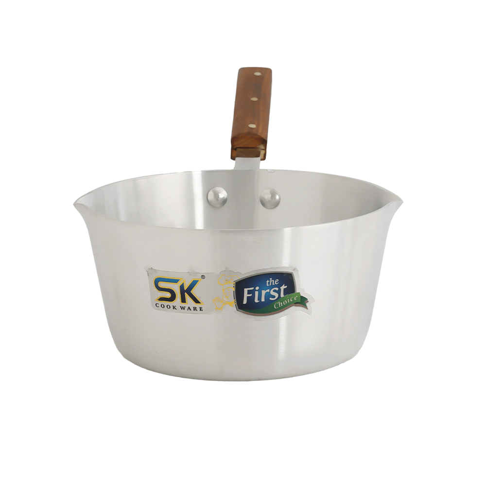 إس كيه قدر معدني مقاس 12 سم بمقبض خشبي
