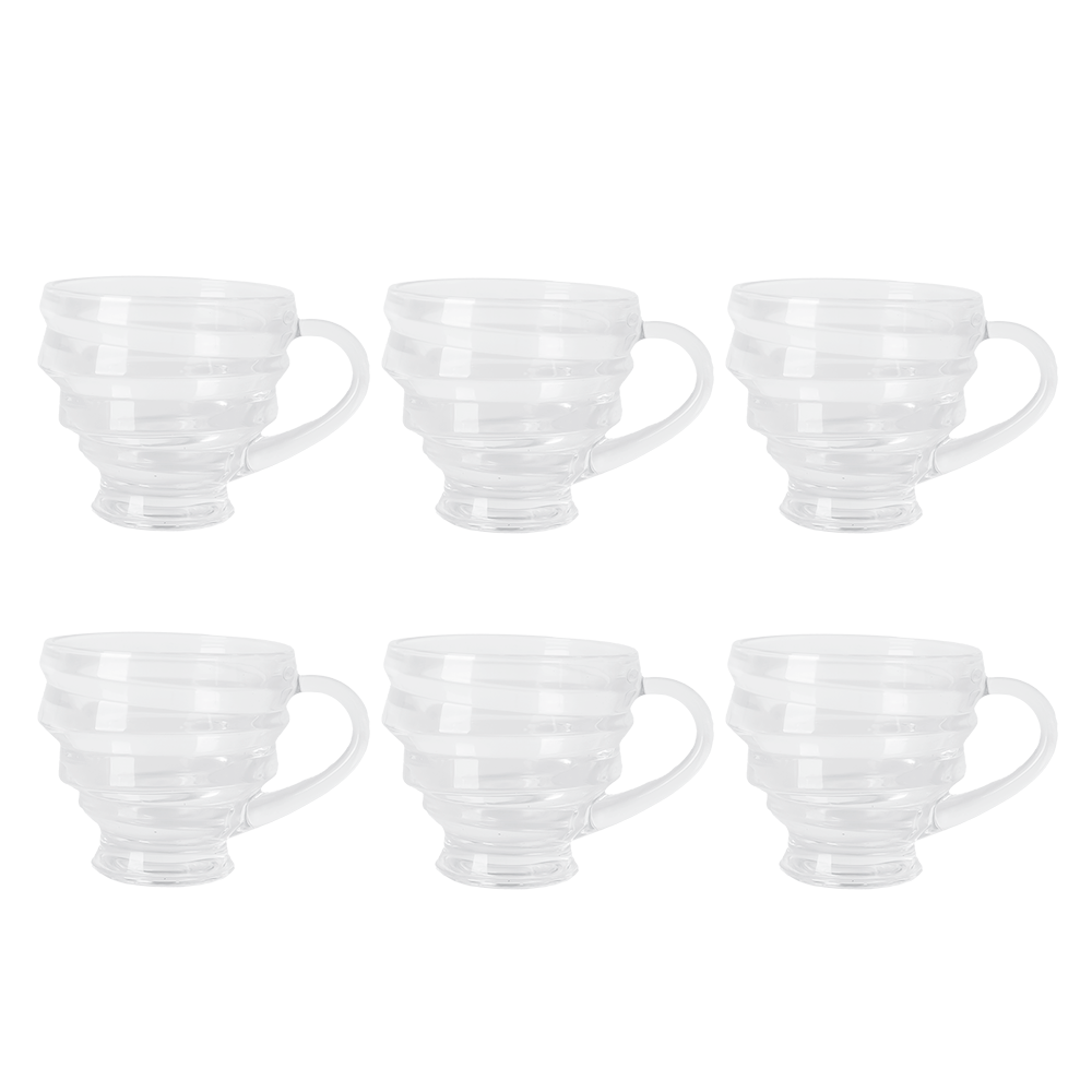 لوف ويش كاسات شاي زجاج أبو يد موديل SH 730 شفاف 6 قطع