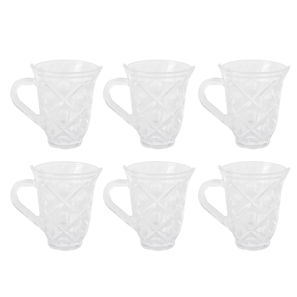 لوف ويش كاسات شاي زجاج أبو يد موديل SH 734 شفاف - 6 قطع