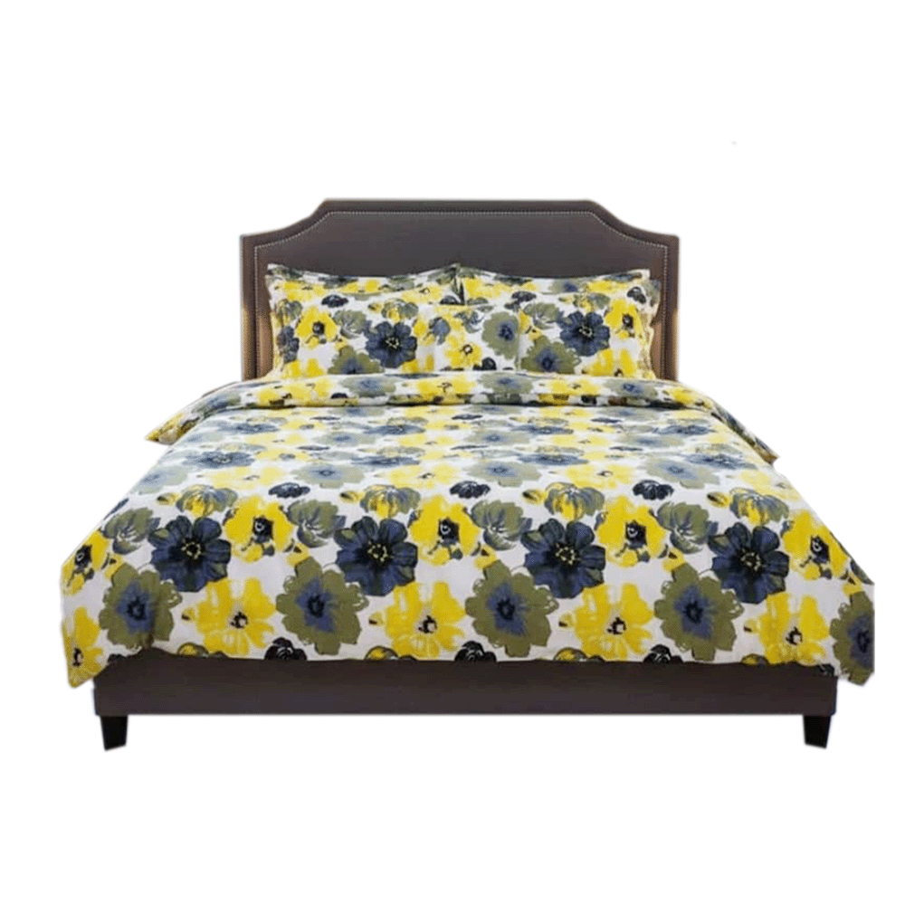 قطن طراحة نفرين مع 2 كيس وسادة ورد اصفر - 3قطع