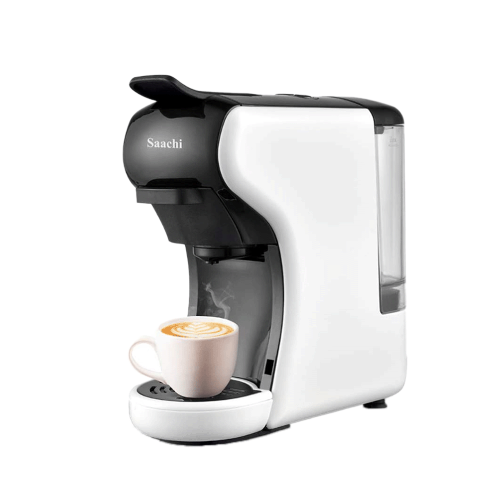 آلة قهوة من ساشي متعددة الكبسولات ضغط بخار أوتوماتيكي 19 بخزان ماء 600 مل بقدرة 1450 واط أبيض - موديل NL-COF-7058-WH