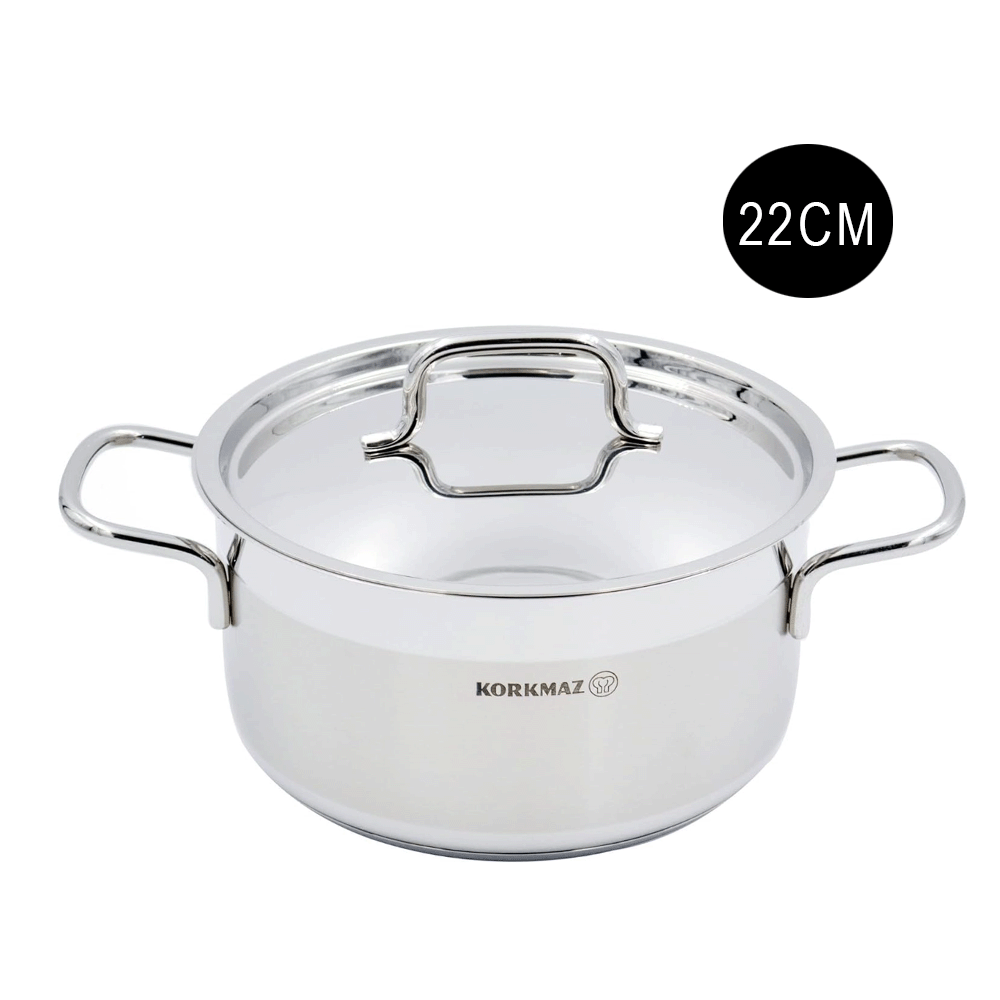 قدر مع غطاء من كوركماز استيل بسعة 4 لتر فضي - موديل KA1031